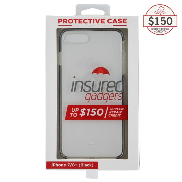 Ultra-thin protective case + Insured Gadgets up to $150.00 protection for iPhone 7 Plus & iPhone 8 Plus - Black