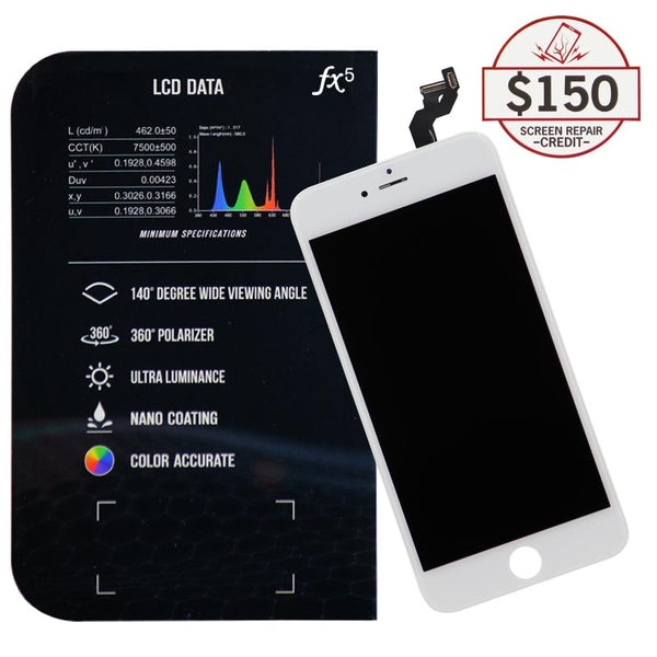 LCD for iPhone 6S+ with up to $150 Protection (White)