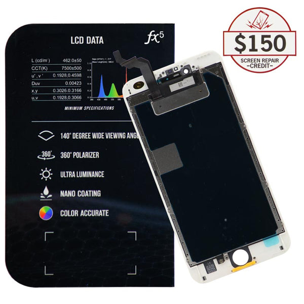 LCD for iPhone 6S+ with up to $150 Protection (White)