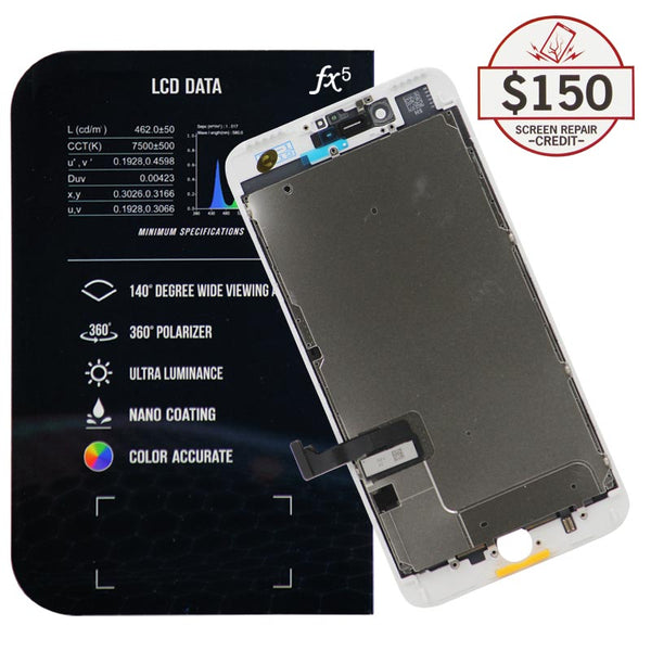 LCD for iPhone 7+ with up to $150 Protection (White)