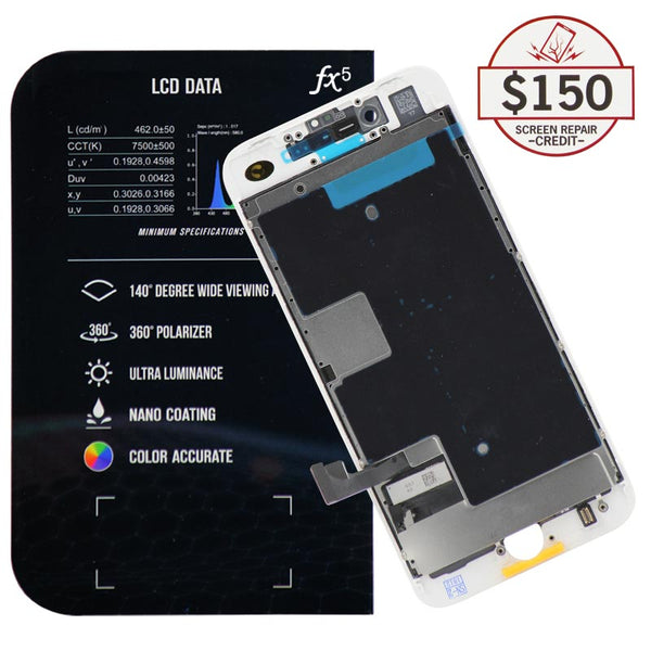 LCD for iPhone 8 with up to $150 Protection (White)