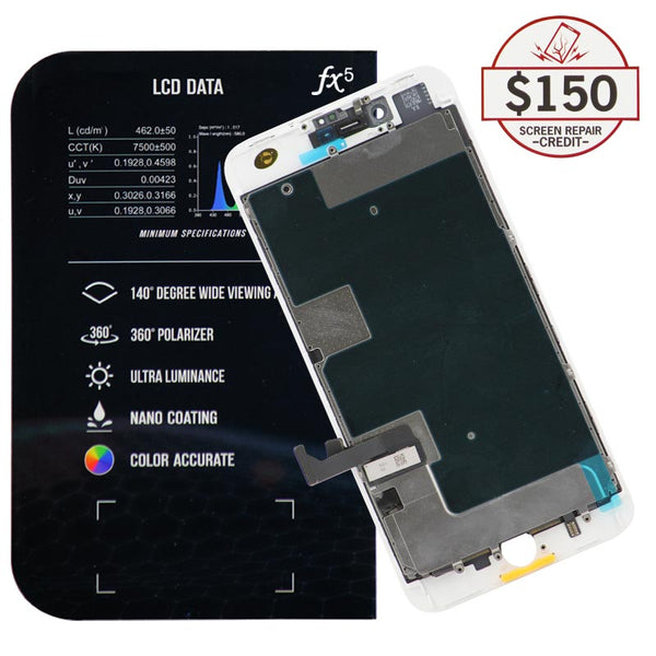 LCD for iPhone 8+ with up to $150 Protection (White)