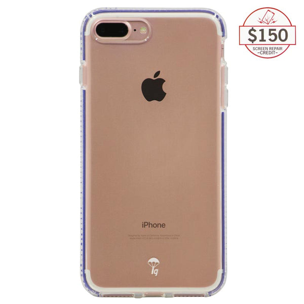 Ultra-thin protective case + Insured Gadgets up to $150.00 protection for iPhone 7 Plus & iPhone 8 Plus - Blue