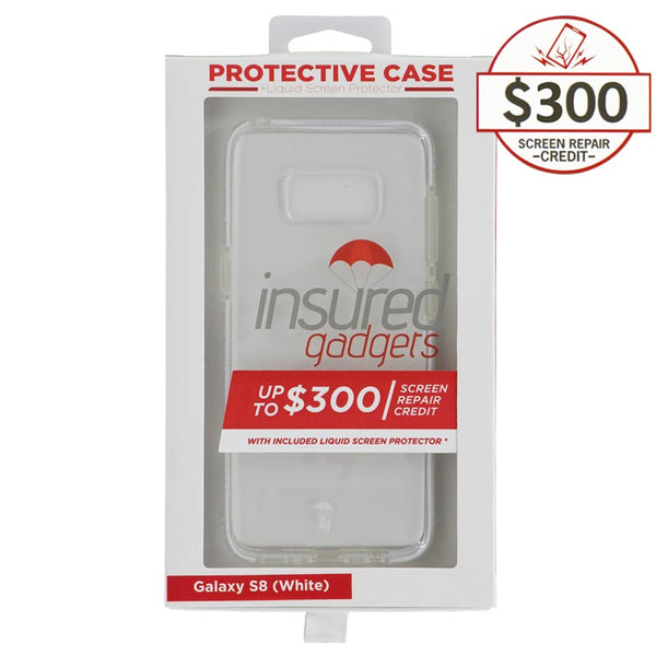 Ultra-thin protective case + Insured Gadgets up to $300.00 protection for Samsung Galaxy S8- White
