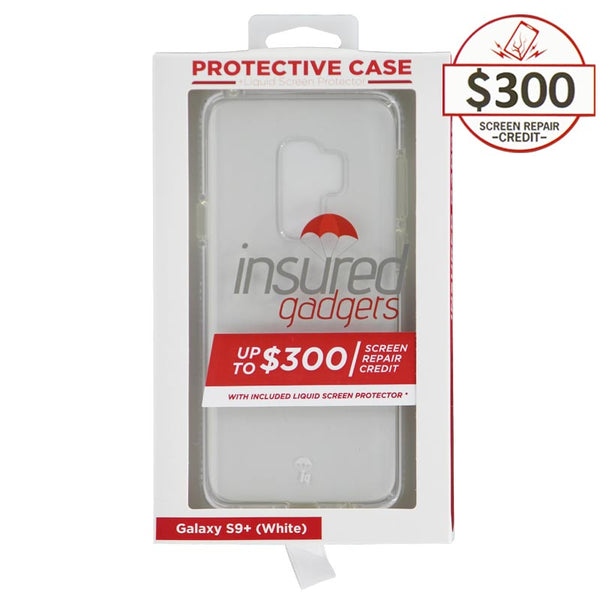 Ultra-thin protective case + Insured Gadgets up to $300.00 protection for Samsung Galaxy S9 Plus - White