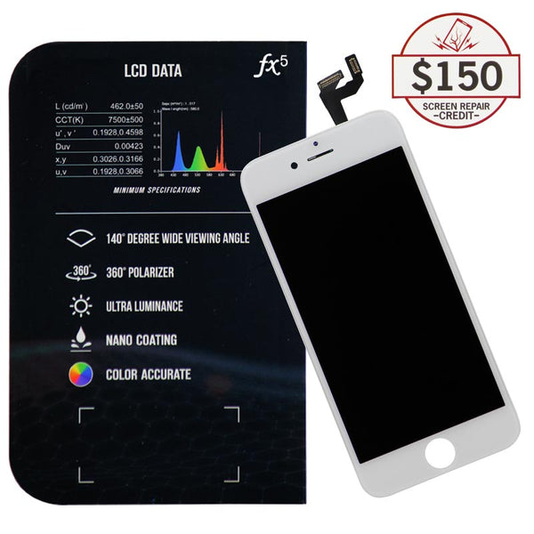 LCD for iPhone 6s with up to $150 Protection (White)