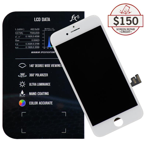 LCD for iPhone 8 with up to $150 Protection (White)