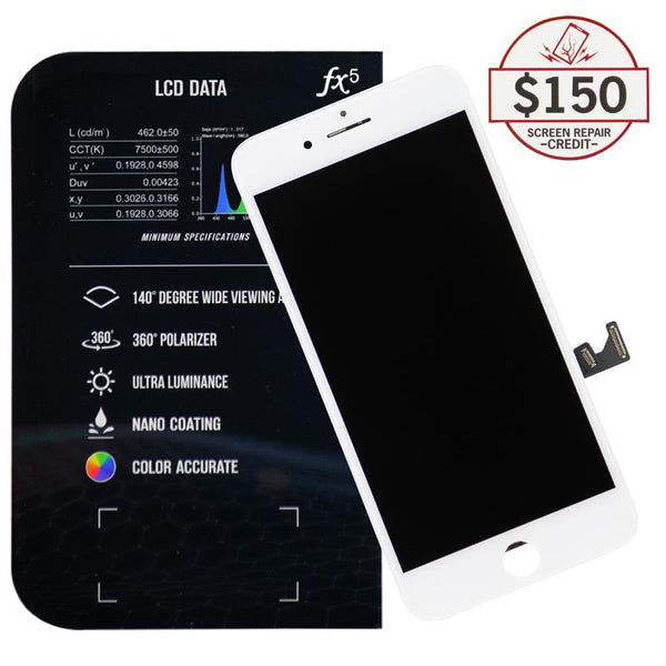 LCD for iPhone 8+ with up to $150 Protection (White)