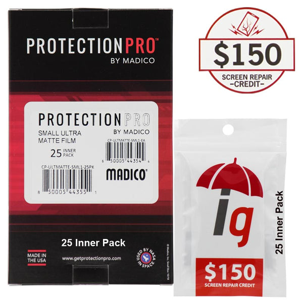 ProtectionPro Matte Film (small) $150 Protection - 25 Pack